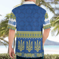 Ukraine Vyshyvanka Motif Hawaiian Shirt Ukrainian Coat Of Arms Rose Patterns - Wonder Print Shop