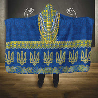 Ukraine Vyshyvanka Motif Hooded Blanket Ukrainian Coat Of Arms Rose Patterns - Wonder Print Shop