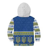 Ukraine Vyshyvanka Motif Kid Hoodie Ukrainian Coat Of Arms Rose Patterns - Wonder Print Shop