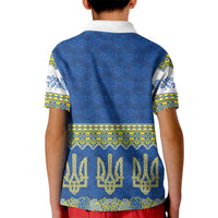 Ukraine Vyshyvanka Motif Kid Polo Shirt Ukrainian Coat Of Arms Rose Patterns - Wonder Print Shop