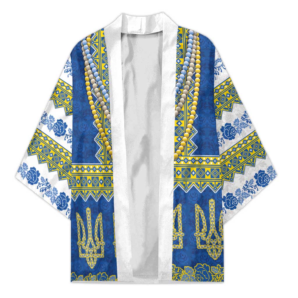 Ukraine Vyshyvanka Motif Kimono Ukrainian Coat Of Arms Rose Patterns - Wonder Print Shop