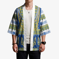 Ukraine Vyshyvanka Motif Kimono Ukrainian Coat Of Arms Rose Patterns - Wonder Print Shop