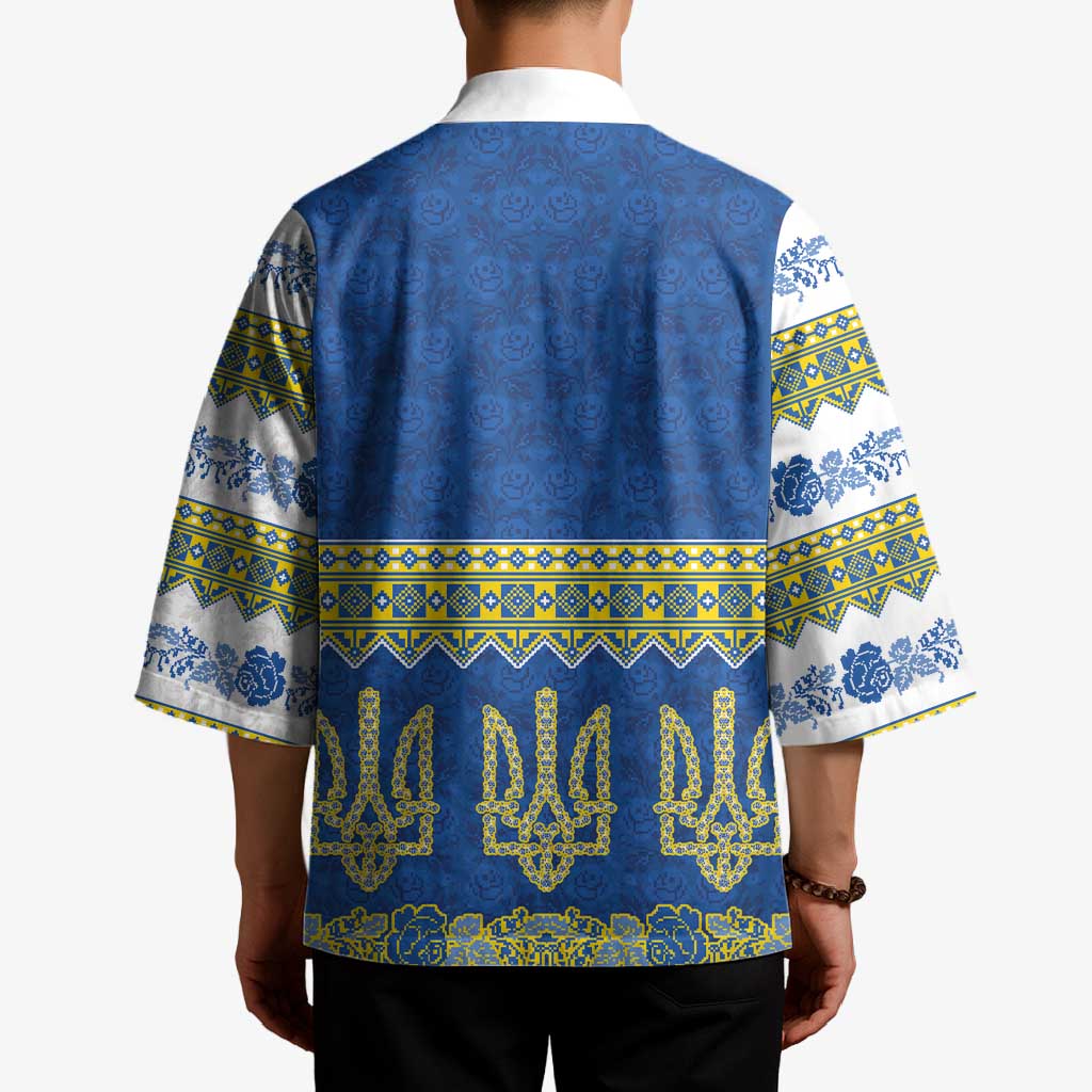 Ukraine Vyshyvanka Motif Kimono Ukrainian Coat Of Arms Rose Patterns - Wonder Print Shop