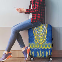 Ukraine Vyshyvanka Motif Luggage Cover Ukrainian Coat Of Arms Rose Patterns - Wonder Print Shop
