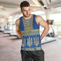 Ukraine Vyshyvanka Motif Men Tank Top Ukrainian Coat Of Arms Rose Patterns - Wonder Print Shop