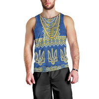 Ukraine Vyshyvanka Motif Men Tank Top Ukrainian Coat Of Arms Rose Patterns - Wonder Print Shop
