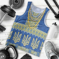 Ukraine Vyshyvanka Motif Men Tank Top Ukrainian Coat Of Arms Rose Patterns - Wonder Print Shop