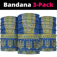 Ukraine Vyshyvanka Motif Neck Gaiter Ukrainian Coat Of Arms Rose Patterns - Wonder Print Shop