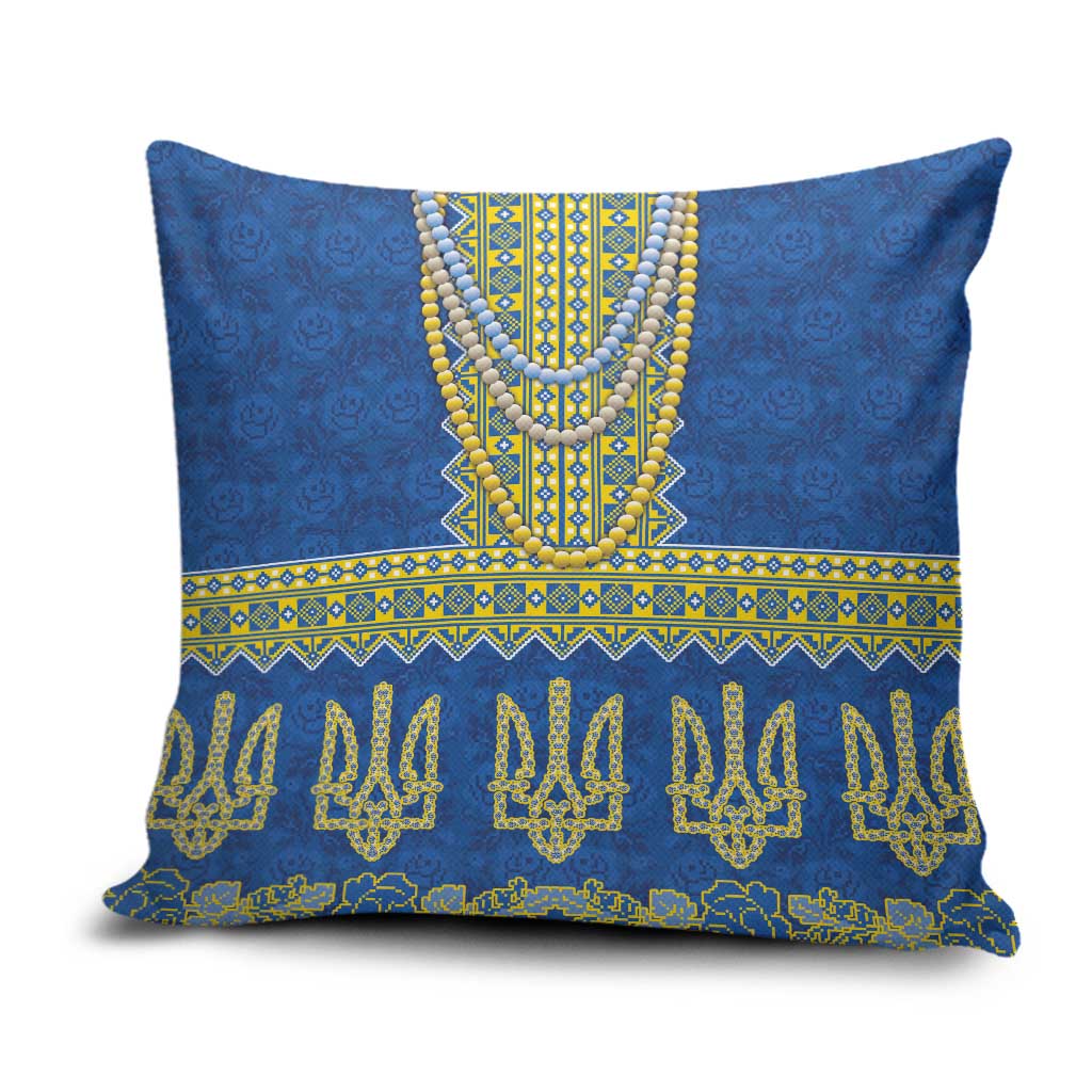 Ukraine Vyshyvanka Motif Pillow Cover Ukrainian Coat Of Arms Rose Patterns - Wonder Print Shop
