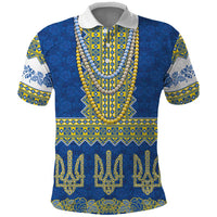 Ukraine Vyshyvanka Motif Polo Shirt Ukrainian Coat Of Arms Rose Patterns - Wonder Print Shop