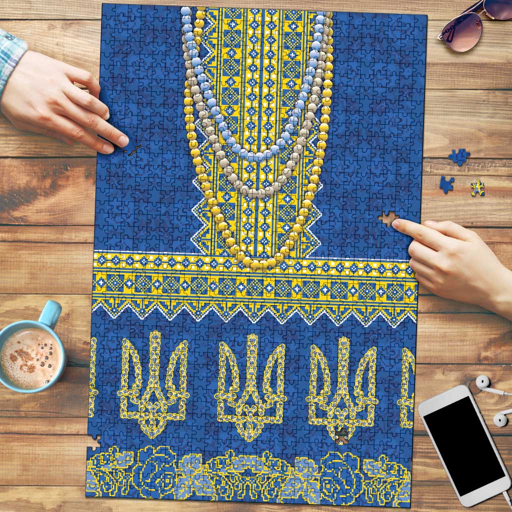 Ukraine Vyshyvanka Motif Puzzle Ukrainian Coat Of Arms Rose Patterns - Wonder Print Shop