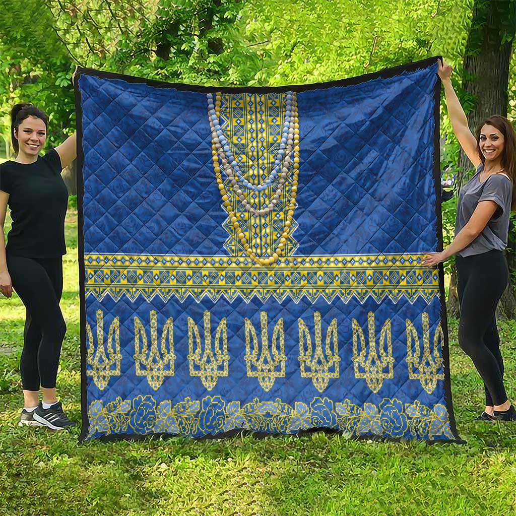 Ukraine Vyshyvanka Motif Quilt Ukrainian Coat Of Arms Rose Patterns - Wonder Print Shop
