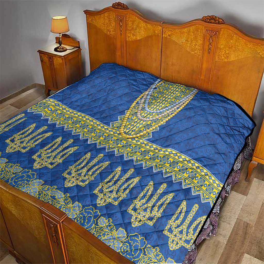 Ukraine Vyshyvanka Motif Quilt Ukrainian Coat Of Arms Rose Patterns - Wonder Print Shop