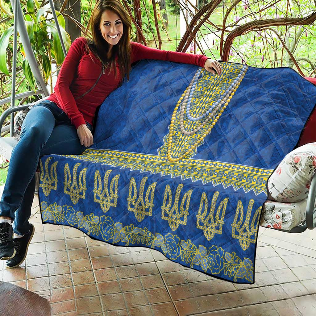 Ukraine Vyshyvanka Motif Quilt Ukrainian Coat Of Arms Rose Patterns - Wonder Print Shop