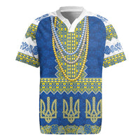 Ukraine Vyshyvanka Motif Rugby Jersey Ukrainian Coat Of Arms Rose Patterns - Wonder Print Shop