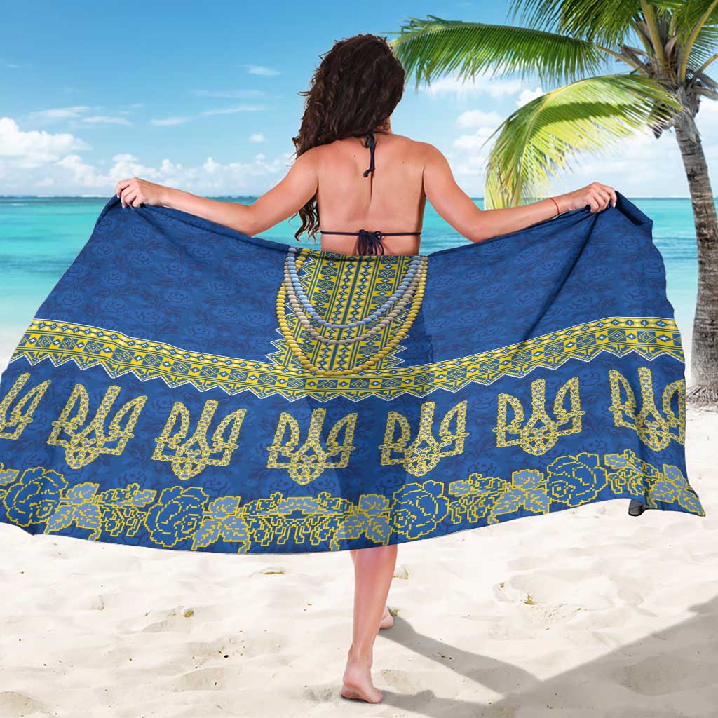 Ukraine Vyshyvanka Motif Sarong Ukrainian Coat Of Arms Rose Patterns - Wonder Print Shop