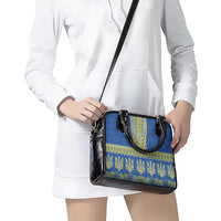Ukraine Vyshyvanka Motif Shoulder Handbag Ukrainian Coat Of Arms Rose Patterns - Wonder Print Shop