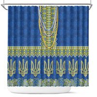 Ukraine Vyshyvanka Motif Shower Curtain Ukrainian Coat Of Arms Rose Patterns - Wonder Print Shop
