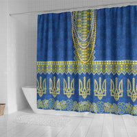 Ukraine Vyshyvanka Motif Shower Curtain Ukrainian Coat Of Arms Rose Patterns - Wonder Print Shop