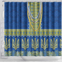 Ukraine Vyshyvanka Motif Shower Curtain Ukrainian Coat Of Arms Rose Patterns - Wonder Print Shop