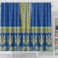 Ukraine Vyshyvanka Motif Shower Curtain Ukrainian Coat Of Arms Rose Patterns - Wonder Print Shop