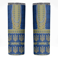 Ukraine Vyshyvanka Motif Skinny Tumbler Ukrainian Coat Of Arms Rose Patterns - Wonder Print Shop