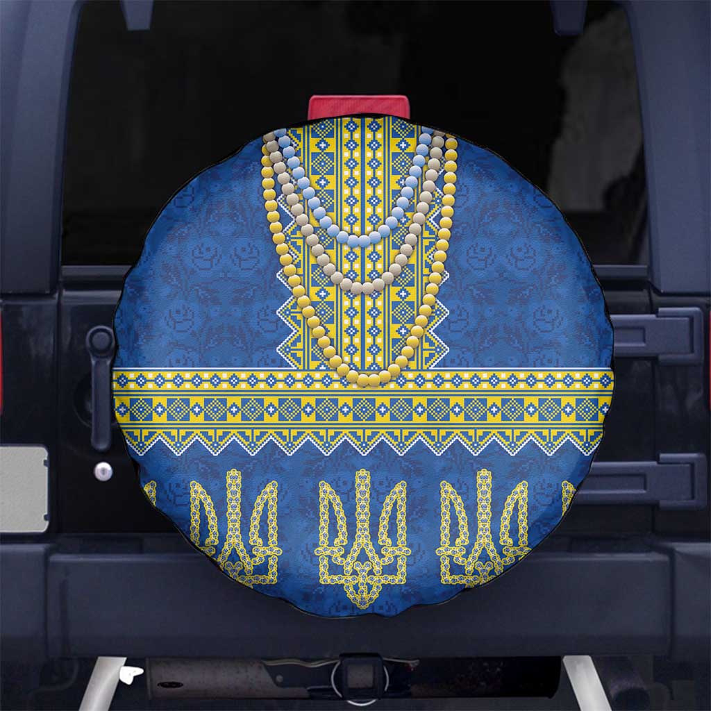 Ukraine Vyshyvanka Motif Spare Tire Cover Ukrainian Coat Of Arms Rose Patterns - Wonder Print Shop