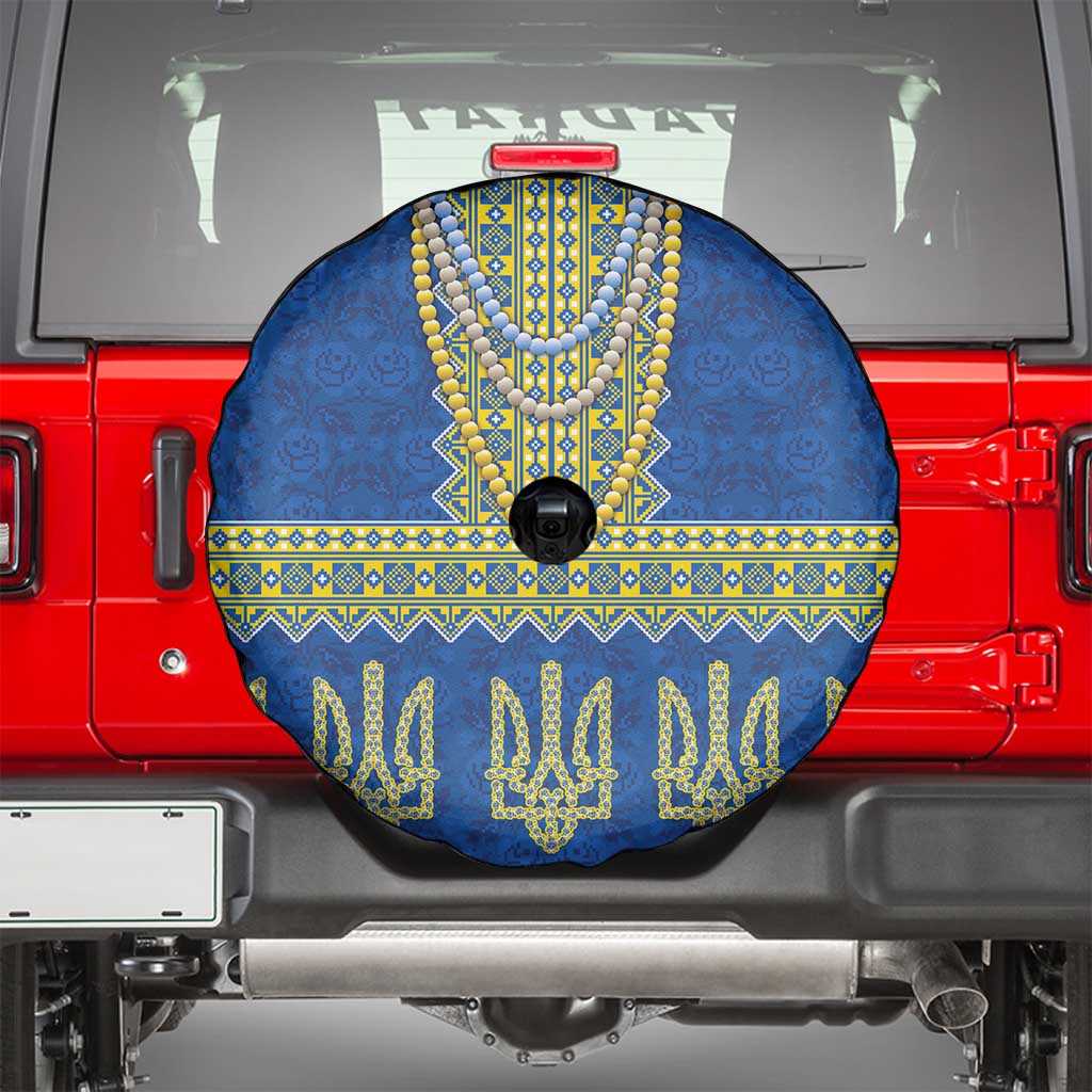 Ukraine Vyshyvanka Motif Spare Tire Cover Ukrainian Coat Of Arms Rose Patterns - Wonder Print Shop