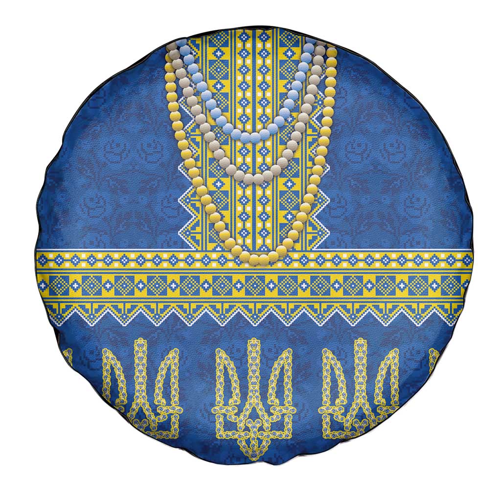 Ukraine Vyshyvanka Motif Spare Tire Cover Ukrainian Coat Of Arms Rose Patterns - Wonder Print Shop