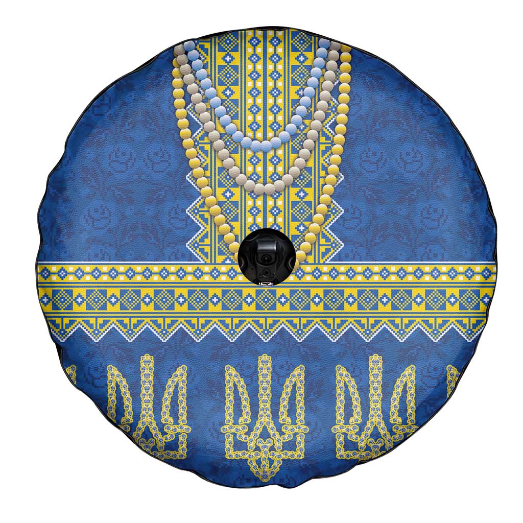 Ukraine Vyshyvanka Motif Spare Tire Cover Ukrainian Coat Of Arms Rose Patterns - Wonder Print Shop