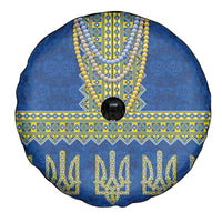 Ukraine Vyshyvanka Motif Spare Tire Cover Ukrainian Coat Of Arms Rose Patterns - Wonder Print Shop
