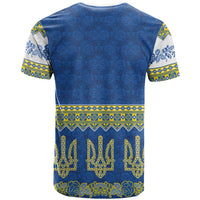 Ukraine Vyshyvanka Motif T Shirt Ukrainian Coat Of Arms Rose Patterns - Wonder Print Shop