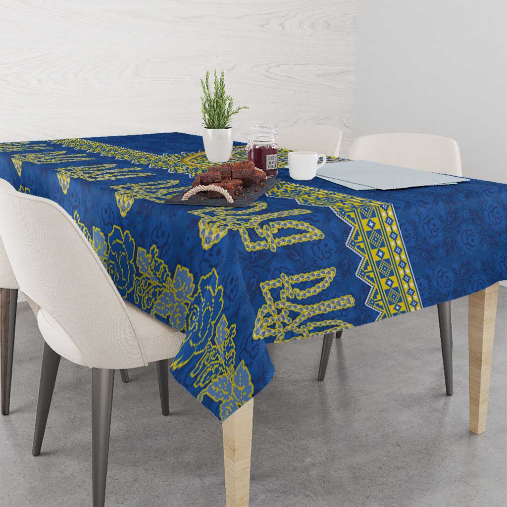 Ukraine Vyshyvanka Motif Tablecloth Ukrainian Coat Of Arms Rose Patterns - Wonder Print Shop
