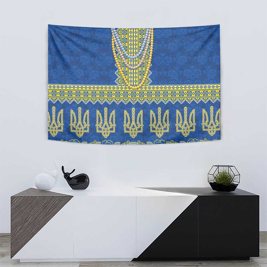 Ukraine Vyshyvanka Motif Tapestry Ukrainian Coat Of Arms Rose Patterns - Wonder Print Shop