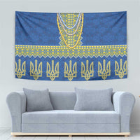 Ukraine Vyshyvanka Motif Tapestry Ukrainian Coat Of Arms Rose Patterns - Wonder Print Shop
