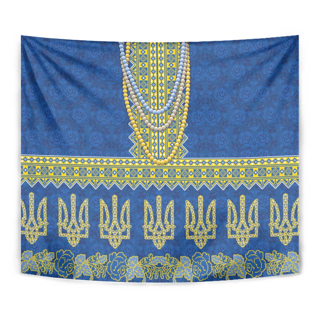 Ukraine Vyshyvanka Motif Tapestry Ukrainian Coat Of Arms Rose Patterns - Wonder Print Shop