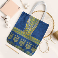 Ukraine Vyshyvanka Motif Tote Bag Ukrainian Coat Of Arms Rose Patterns - Wonder Print Shop