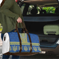 Ukraine Vyshyvanka Motif Travel Bag Ukrainian Coat Of Arms Rose Patterns - Wonder Print Shop
