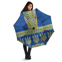 Ukraine Vyshyvanka Motif Umbrella Ukrainian Coat Of Arms Rose Patterns - Wonder Print Shop