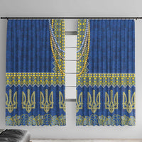 Ukraine Vyshyvanka Motif Window Curtain Ukrainian Coat Of Arms Rose Patterns - Wonder Print Shop