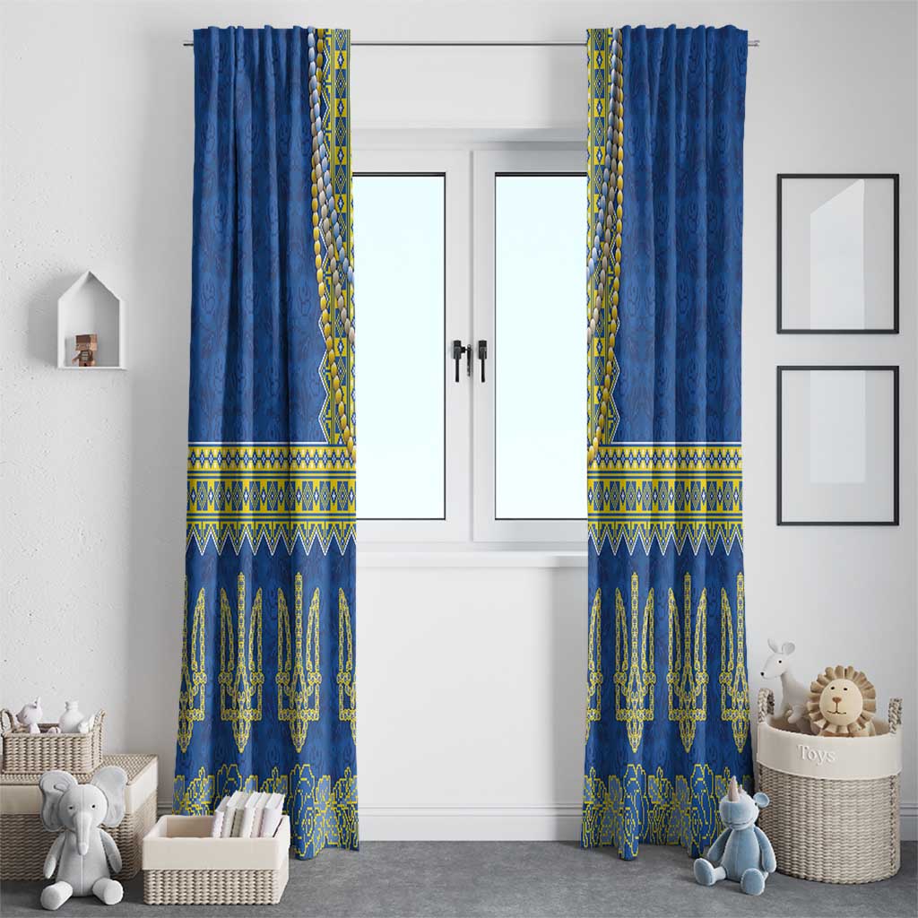 Ukraine Vyshyvanka Motif Window Curtain Ukrainian Coat Of Arms Rose Patterns - Wonder Print Shop