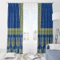 Ukraine Vyshyvanka Motif Window Curtain Ukrainian Coat Of Arms Rose Patterns - Wonder Print Shop