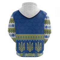 Ukraine Vyshyvanka Motif Zip Hoodie Ukrainian Coat Of Arms Rose Patterns - Wonder Print Shop