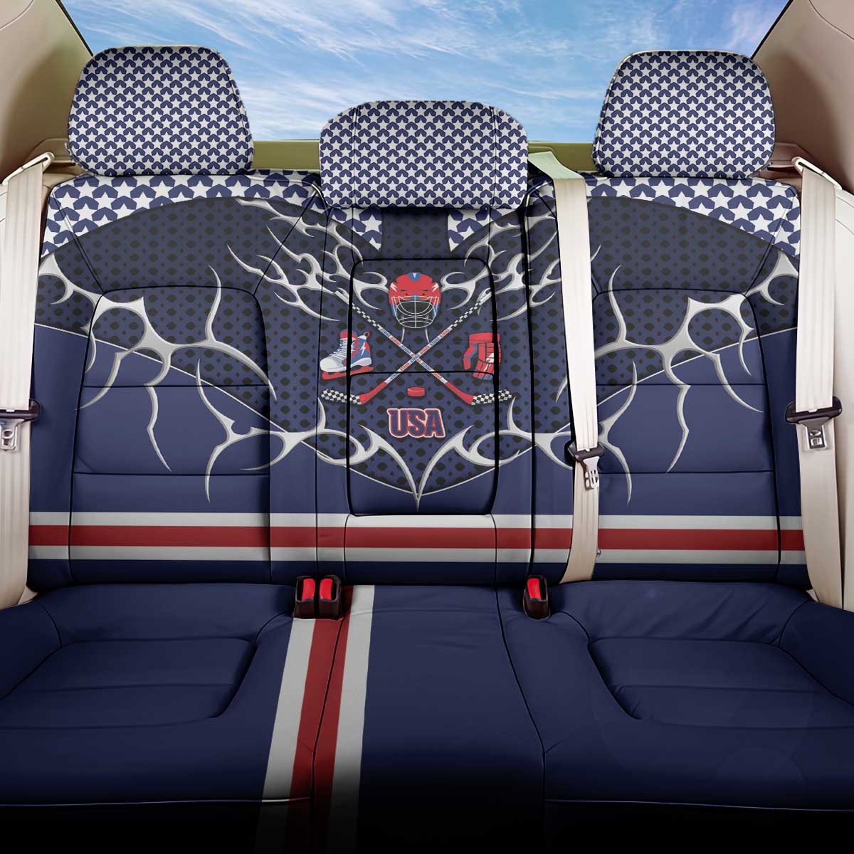 USA Ice Hockey Back Car Seat Cover United Ice Power