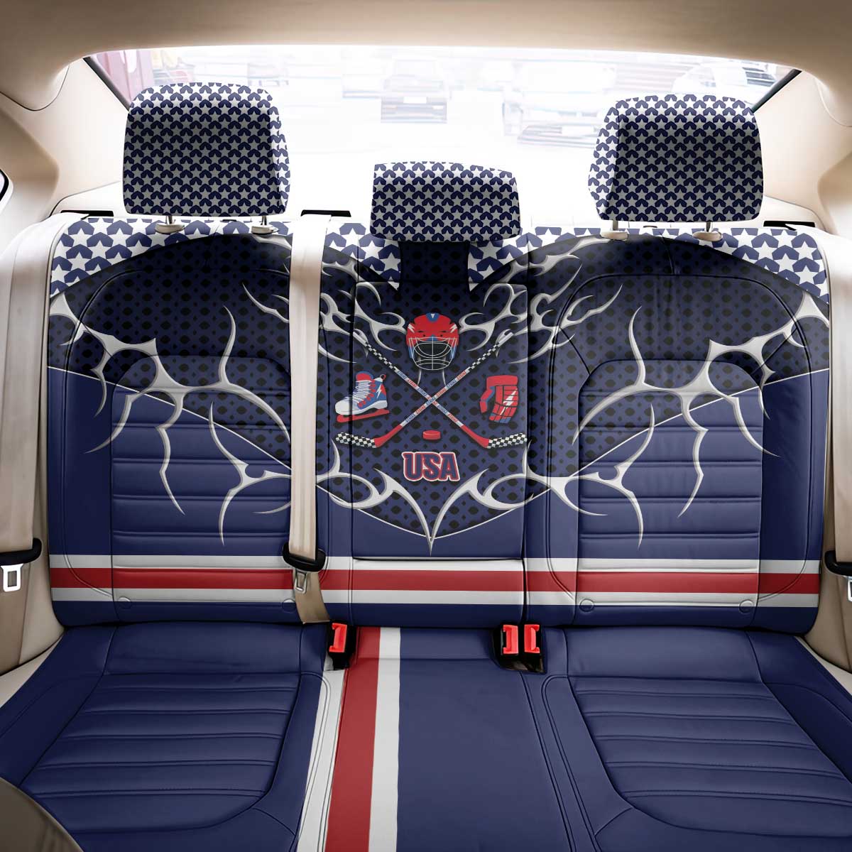 USA Ice Hockey Back Car Seat Cover United Ice Power