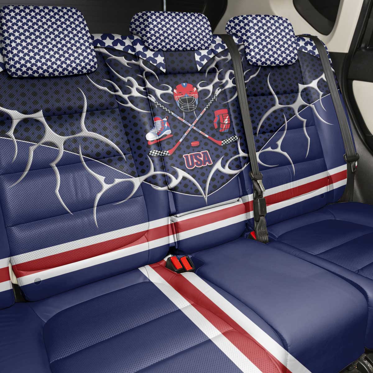USA Ice Hockey Back Car Seat Cover United Ice Power