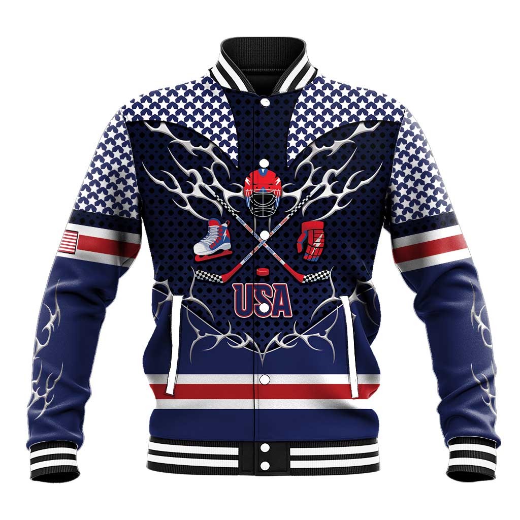 Custom USA Ice Hockey Baseball Jacket United Ice Power