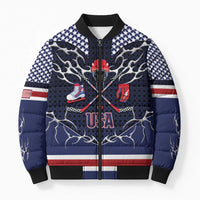 Custom USA Ice Hockey Bomber Puffer Jacket United Ice Power