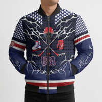 Custom USA Ice Hockey Bomber Puffer Jacket United Ice Power