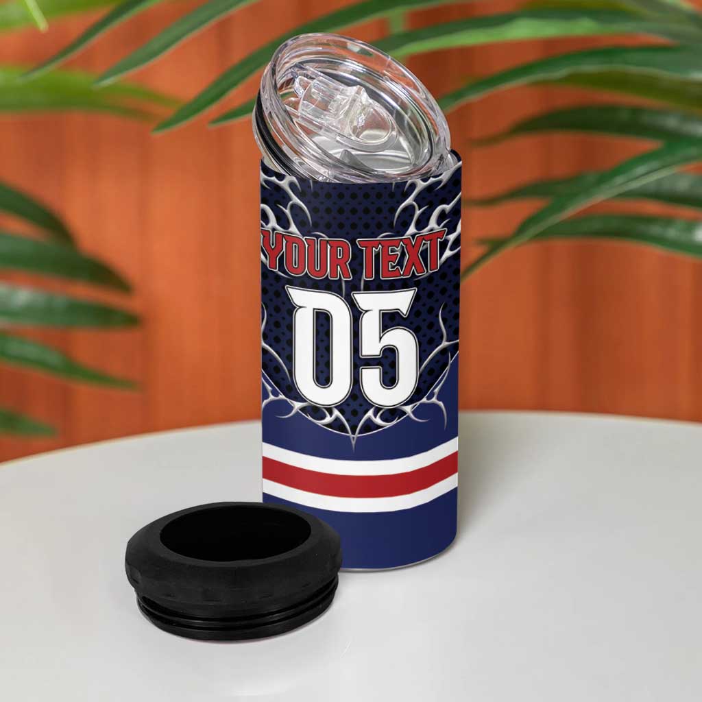 Custom USA Ice Hockey 4 in 1 Can Cooler Tumbler United Ice Power